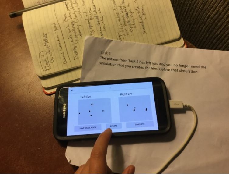 usability test on eye disease simulator